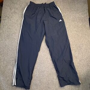 Adidas‎ Track Pants Y2K Vintage Men's M Blue White Striped Lined Drawstring